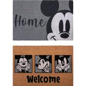 Mickey Mouse Coir Front Door Mat (2-Pack) for Home Entrance Retro Mat